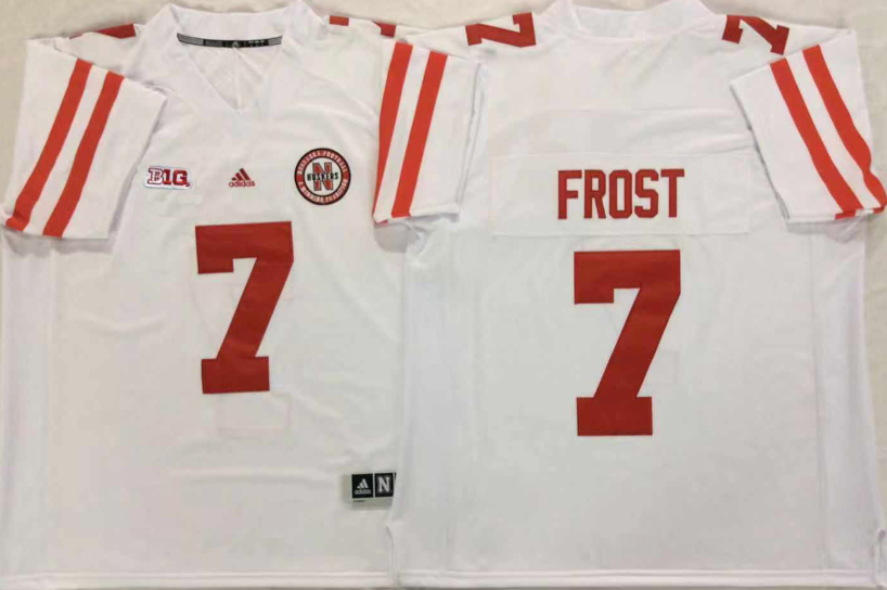 NCAA Men Nebraska Huskers White #7 FROST->ncaa teams->NCAA Jersey